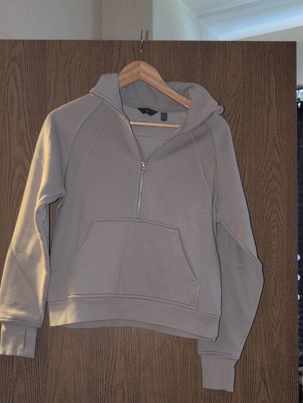 Danskin Taupe Half-Zip Hoodie Sweatshirt